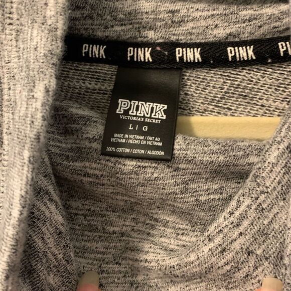 PINK Victoria Secret Cowl Neck Pullover Sweatshirt Size Large - Picture 2 of 5